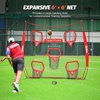 ZELUS Football Throwing Net, Quarterback Training Equipment with 5 Target Pockets, Football Practice Throwing Passing Accuracy Trainer with Carry Bag Ground Stakes for Kids Adults(Red)