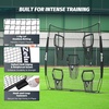 ZELUS Football Throwing Net, Quarterback Training Equipment with 5 Target Pockets, Football Practice Throwing Passing Accuracy Trainer with Carry Bag Ground Stakes for Kids Adults(Black)