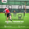 ZELUS Football Throwing Net, Quarterback Training Equipment with 5 Target Pockets, Football Practice Throwing Passing Accuracy Trainer with Carry Bag Ground Stakes for Kids Adults(Black)