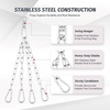 ZELUS Punching Bag Hanger, 304 Stainless Steel Heavy Bag Hanger with 150 lb. Weight Capacity 4 Snap Hooks, Heavy Duty Punching Bag Swivel Chain for Boxing MMA Heavy Bag Workouts