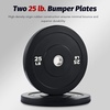 ZELUS Weight Plate Set of 2, Twin 2″ Bumper Plates for Strength and Training Fitness, Olympic Weight Set with Rubber Barbell Dumbbell Plates Stainless Steel Inserts for Pro or Home Gyms