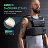 ZELUS Weighted Vest with Adjustable Weights for Home Workouts | Adjustable one-size vest, reflective strips, padded straps, for cardio, strength training, weight loss(45lb Black)