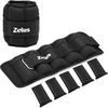 ZELUS 1 Pair Adjustable Ankle Weights, 2 4 6 8 10 lb Modularized Leg Weight Straps for Women Men, Weighted Ankle Weight Set with Removable Sandbags, 1-5 lb per Ankle Strap for Gym Yoga Jogging Walking(Black)