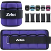 ZELUS 1 Pair Adjustable Ankle Weights, 2 4 6 8 10 lb Modularized Leg Weight Straps for Women Men, Weighted Ankle Weight Set with Removable Sandbags, 1-5 lb per Ankle Strap for Gym Yoga Jogging Walking(Purple)