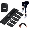 ZELUS Ultra Thin Adjustable Ankle Weights, 4/7/10 lb Fully Adjustable, Filled with Soft Iron for Slim Fit, Leg Weights for Women Men, Strength Weighted for Gym Home Yoga Walking Running Pilates(Black)