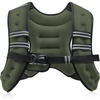 ZELUS Weighted Vest, 6lb/8lb/12lb/16lb/20lb/25lb/30lb Weight Vest with Reflective Stripe for Workout, Strength Training, Running, Fitness, Muscle Building, Weight Loss, Weightlifting(Green)