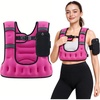 ZELUS Weighted Vest for Women & Men, U-Shaped Running Vest with Arm Pocket | SGS-certified iron sand fill, ergonomic U-shaped fit, adjustable chest & waist straps, arm pocket, reflective strips(Pink)