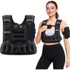 ZELUS Weighted Vest for Women & Men, U-Shaped Running Vest with Arm Pocket | SGS-certified iron sand fill, ergonomic U-shaped fit, adjustable chest & waist straps, arm pocket, reflective strips(Black)