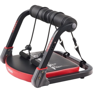 ZELUS Ab Machine with Resistance Bands for Home Gym, 2 in 1 Ab Workout Equipment with Rebound Assist 4 Intensities, Core Strength Trainer Whole Body Exercise Fitness Equipment for Home Workouts(Red)
