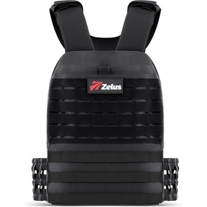 ZELUS Weighted Plate Carrier Vest, Tactical Adjustable Weighted Vest for Men Women Holds Up to 65lb for Strength Rucking Training Workout, Running Vest with MOLLE Panels(Black-2.67lb)