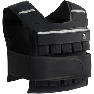 ZELUS Weighted Vest with Adjustable Weights for Home Workouts | Adjustable one-size vest, reflective strips, padded straps, for cardio, strength training, weight loss(45lb Black)